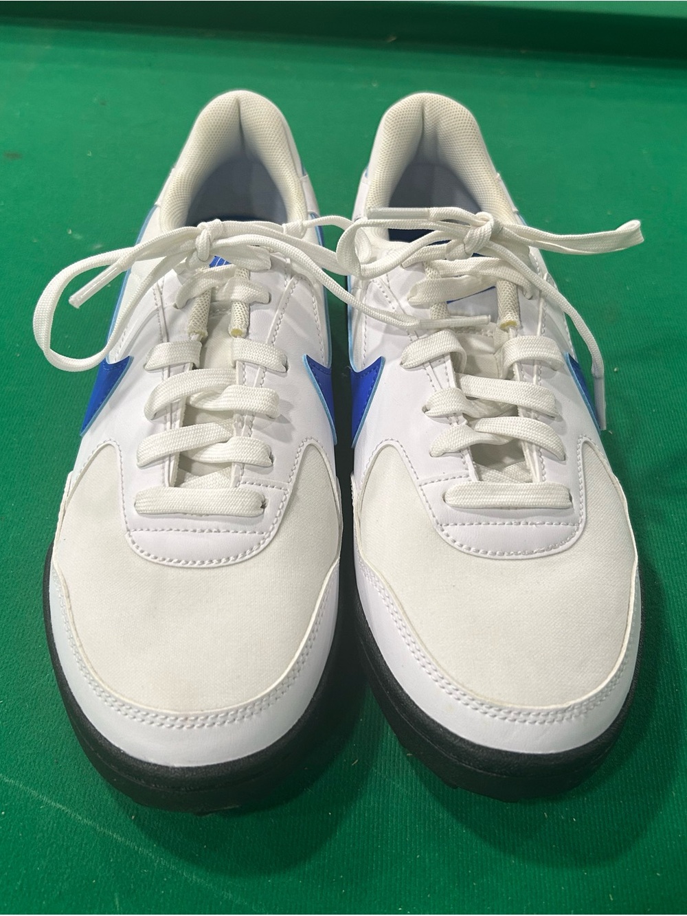 Nike White and Blue Low-Top Sneakers